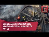 Incendio en Ecatepec consume fábrica de madera y vehículos
