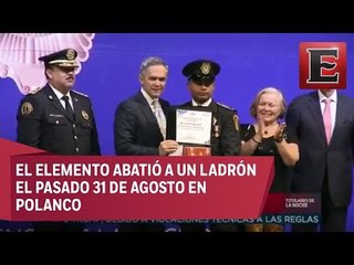 Entregan reconocimiento a policía tras frustrar asalto