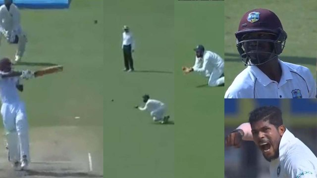 India VS West Indies 1st Test: Cheteshwar Pujara takes stunning catch of Keemo Paul |वनइंडिया हिंदी