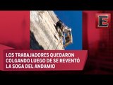 Se salvan de caer de 25 metros de alto en Pachuca, Hidalgo