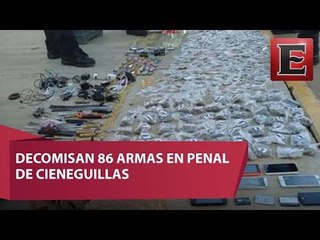 Decomisan armas y droga en penal de Zacatecas