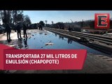Breves Metropolitanas: Pipa con chapopote vuelca en la México-Querétaro