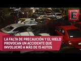 Choques múltiples en Saltillo por aguanieve en el asfalto