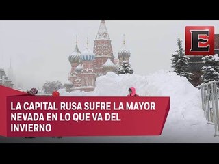 Moscú se pinta de blanco por gran tormenta invernal