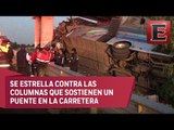 LO ÚLTIMO: Choque de autobús en la México-Tuxpan deja tres muertos
