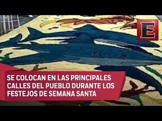 Tapetes de aserrín en San Juan Ixtayopan