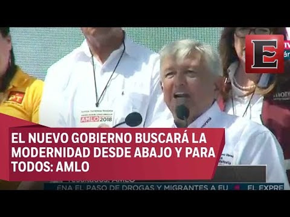 AMLO destaca sus ejes de gobierno para el cambio de México