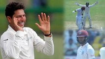 India VS West Indies 1st Test: Kuldeep Yadav removes Shai Hope for 17 | वनइंडिया हिंदी