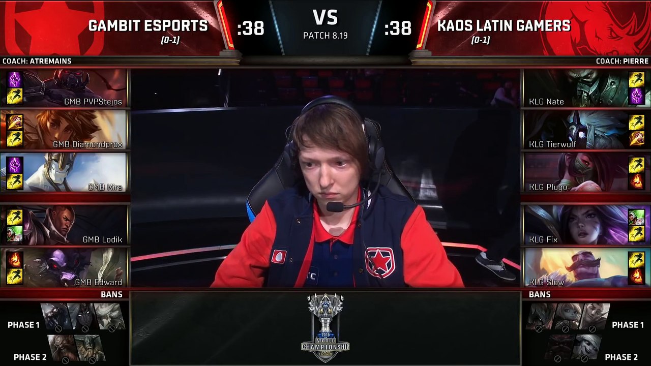GMB vs KLG   Day 1 Play-In Stage S8 LoL Worlds 2018   Gambit Esports vs Kaos Latin Gamers