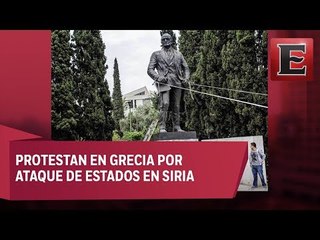 Atacan estatua de Harry S. Truman en Grecia