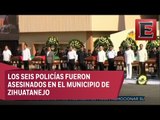 Despiden con honores a policías asesinados en Guerrero