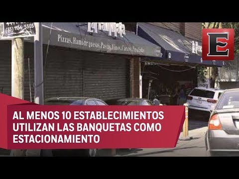 Negocios se apropian de aceras en Eje 10 Sur