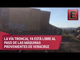Retiran vagones de tren descarrilado en Tlaxcala