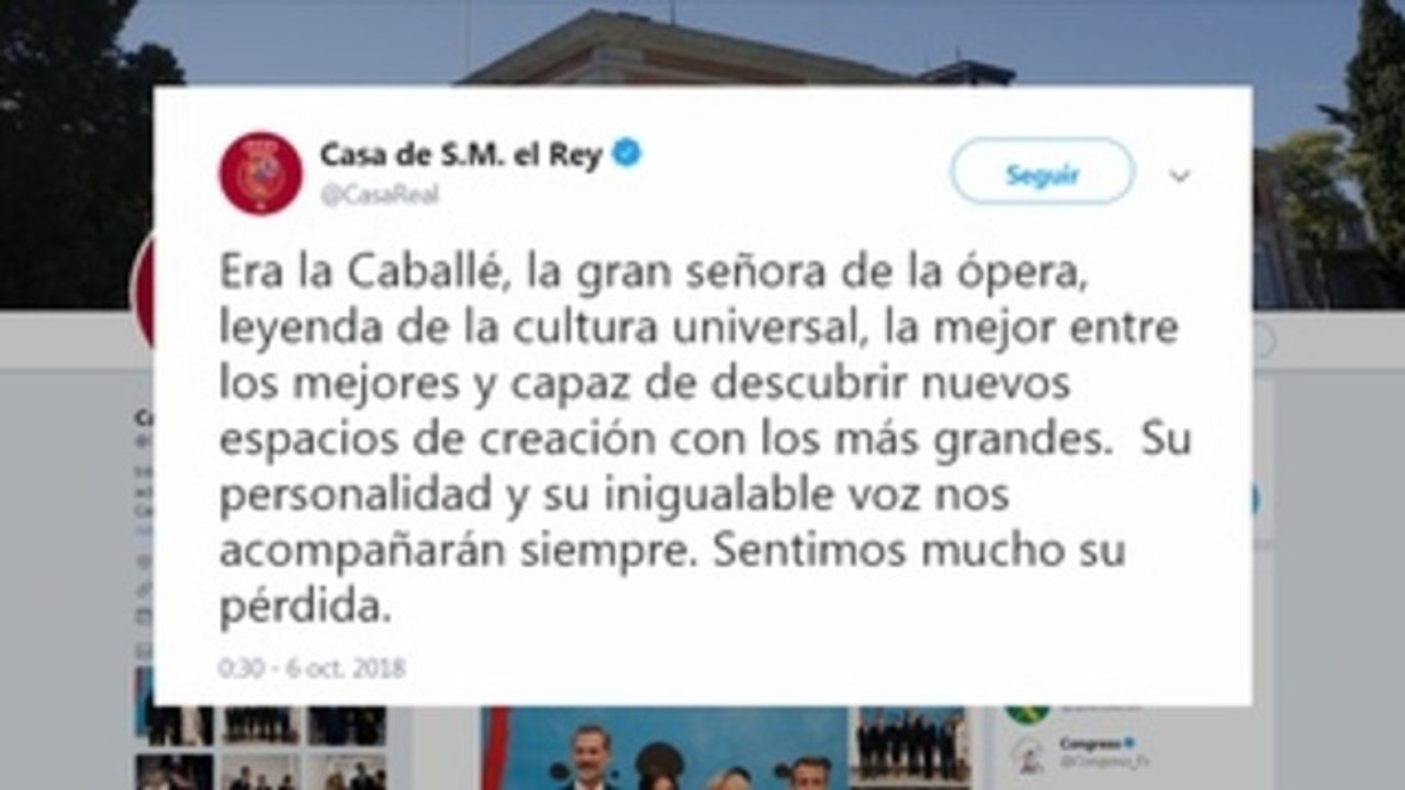 La Casa Real recuerda a Montserrat Caballé como "la gran señora de la ópera"