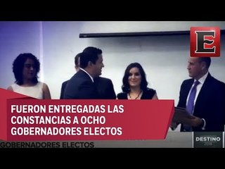 INE entrega constancia de mayoría de votos a gobernadores electos