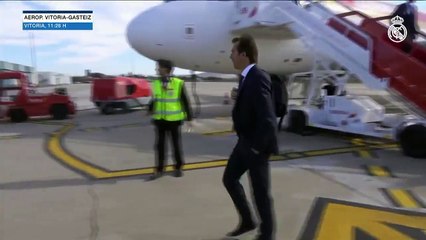 Gran recibimiento del Real Madrid en Vitoria