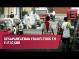 Franeleros ahora son auxiliares viales en Eje 10 Sur