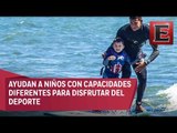 Crean terapias con surf para niños con capacidades diferentes