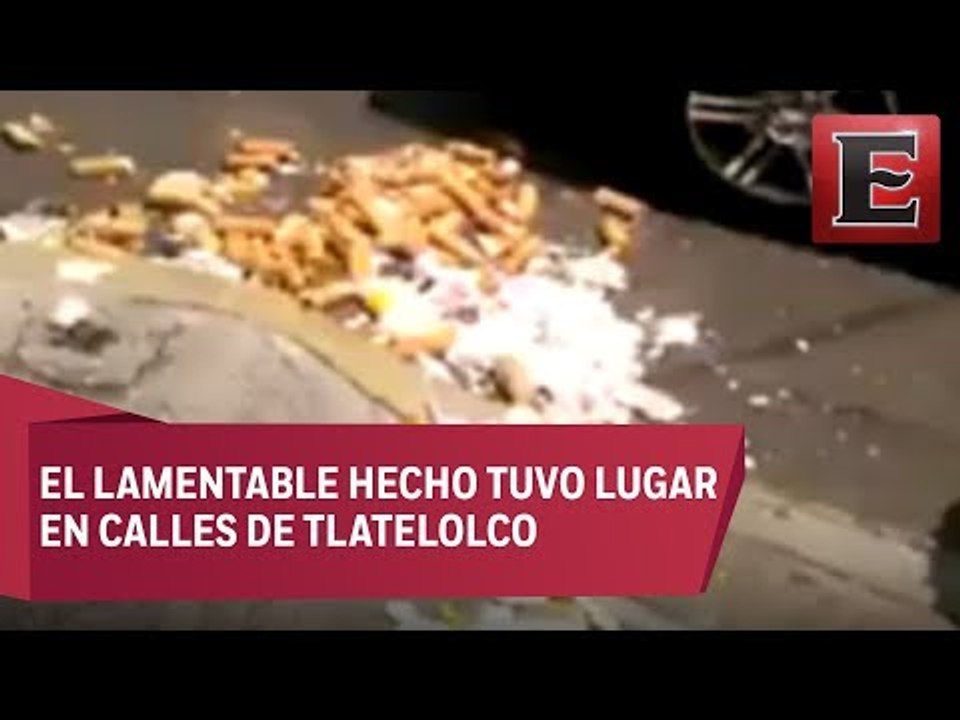 Policías capitalinos humillan a vendedor de merengues al tirarle su mercancía