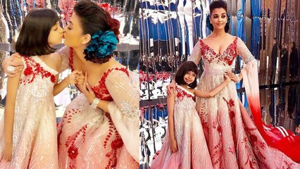 下载视频: Aaradhya Bachchan & Aishwarya Rai Bachchan wear SAME DRESS at Manish Malhotra show| FilmiBeat