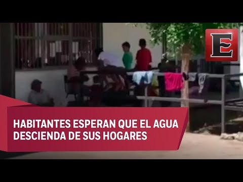Habitantes del pueblo Yaqui afectados por las inundaciones