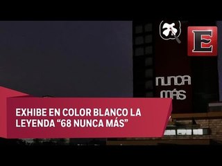 Rectoría de la UNAM se ilumina para conmemorar movimiento estudiantil del 68