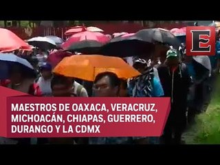 Protestas magisteriales en San Lázaro en el marco del Sexto Informe
