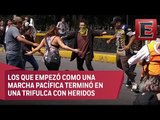 Enfrentamiento entre porros y estudiantes de CCH en Ciudad Universitaria