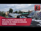 Inundaciones y formación de socavón por intensa lluvias el fin de semana
