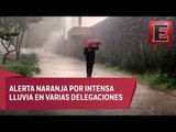 Cae lluvia intensa en 16 delegaciones de la CDMX