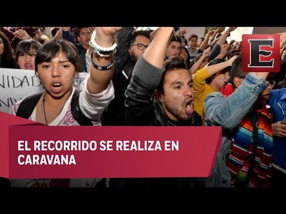 Alumnos de la UNAM marchan rumbo a Rectoría para entregar pliego petitorio