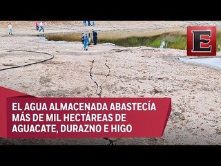 Formación de grieta vacía presa “Vista Hermosa” de Ocuituco, Morelos