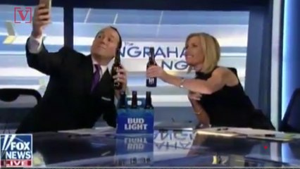 Fox News Contributor Jokingly Falls Off Chair With A Beer In Hand During Selfie With Laura Ingraham