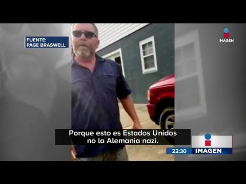 Americano con bandera nazi insulta a sus vecinos | Noticias con Ciro Gómez Leyva