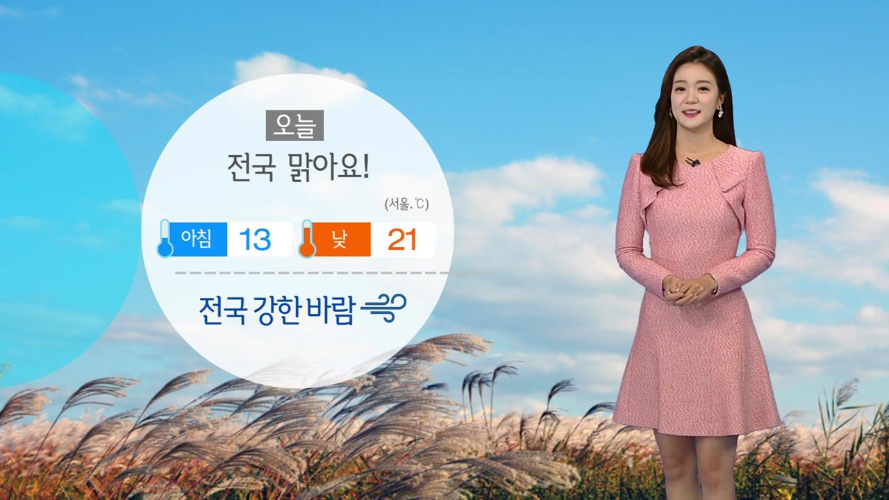 [날씨] 오늘 전국 쾌청하지만 찬 바람...전 해상 파도 높음 / YTN