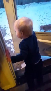 Ce bébé appelle les chiens dans sa langue et ça marche !