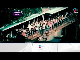 Increíble video de estampida humana en el metro de India | Noticias con Yuriria Sierra