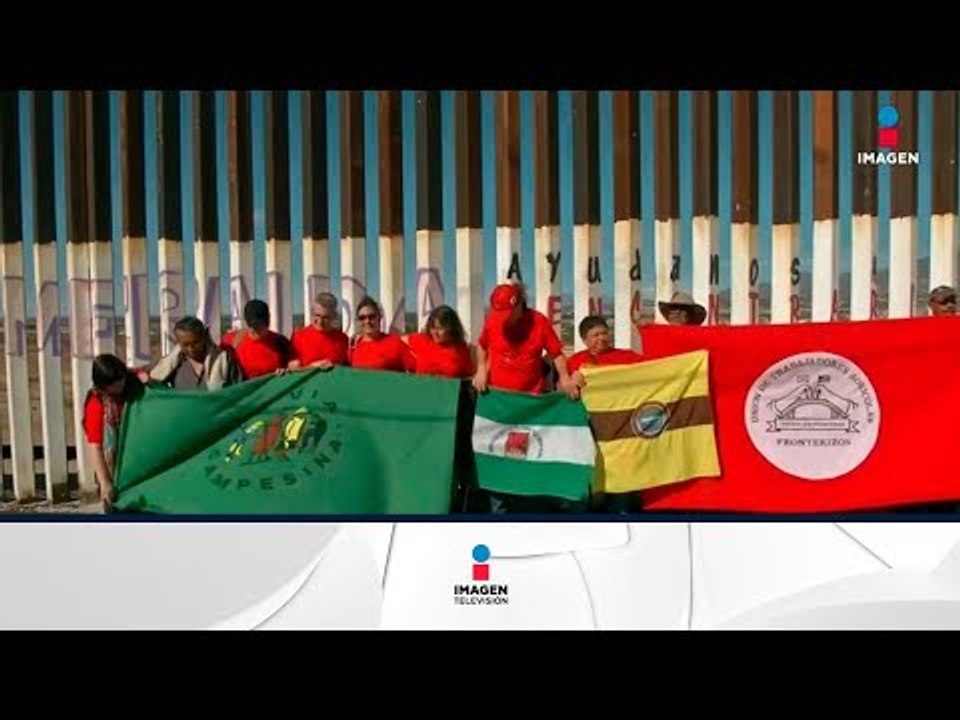 Protesta en Ciudad Juárez en contra del muro de...