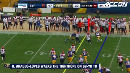 Pitt WR Araujo-Lopes Walks The Tightrope On 68-YD TD vs. Syracuse