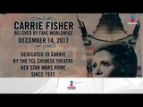 Placa a la memoria de Carrie Fisher, nuestra princesa y general en Star Wars | Noticias con Yuri