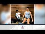 Cristiano Ronaldo hace ejercicio mientras sus hijos lo ven | Qué Importa