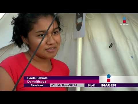 Damnificados buscan nuevos refugios, el viento y frío les tumbaron sus casas de campaña