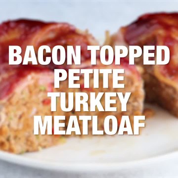 Bacon Topped Petite Turkey Meatloaf with BBQ Sauce