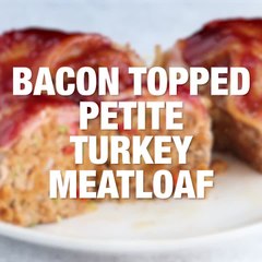 Bacon Topped Petite Turkey Meatloaf with BBQ Sauce