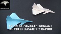 avión de combate origami de vuelo rasante y rápido