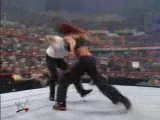 Lita v Steph w/The Rock as ref