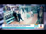 Guardias pelean con mujer que quería robarse ropa de tienda | Noticias con Francisco Zea
