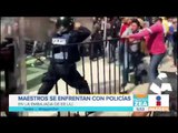 Maestros se enfrentan a la policía frente a embajada de Estados Unidos | Noticias con Francisco Zea