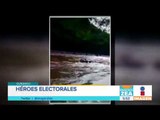 ¡Héroes electorales! Cruzan río para entregar paquetes electorales al INE | Noticias con Paco Zea