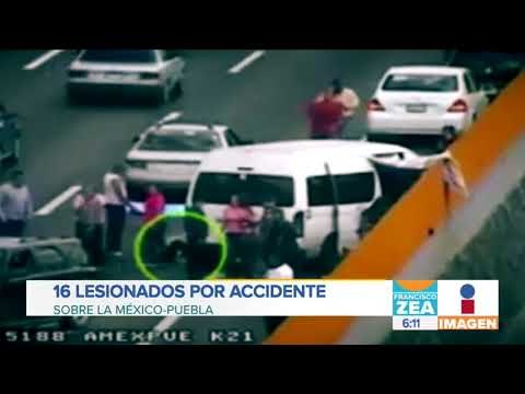 Carambola en la Autopista México-Puebla deja 16 heridos | Noticias con Francisco Zea